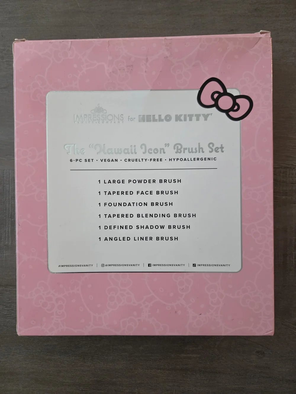 Hello Kitty Kawaii Pink 6-Piece Makeup Brush Set - Soft Synthetic Bristles